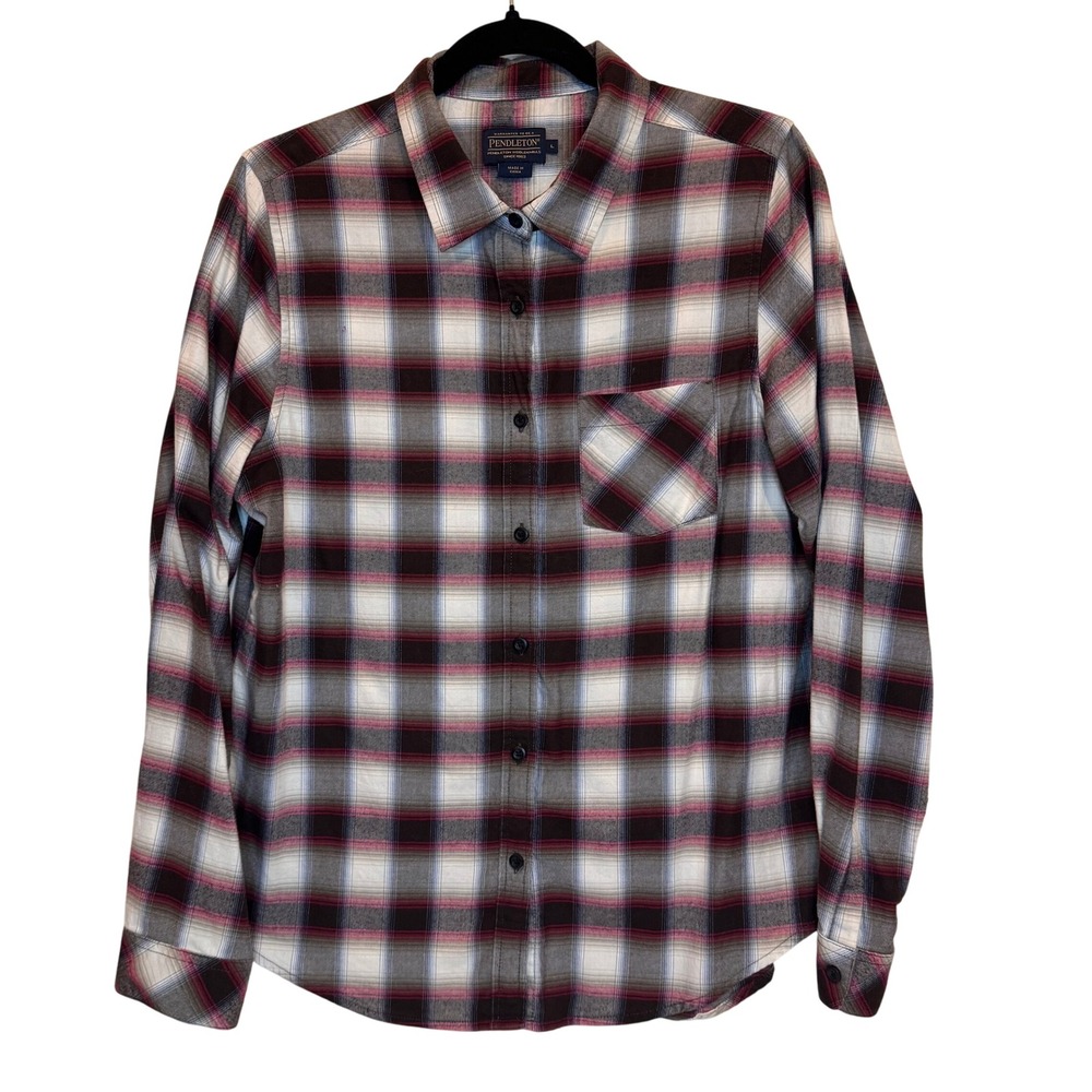 Pendleton Plaid Flannel Shirt Size L Western Cabincore Fall Cozy‎ Winter Casual